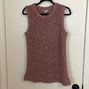 Ella Moss Marge Knit Sleeveless Tank Sweater Red Multi Junior L